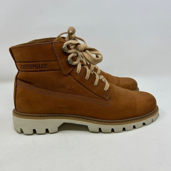 Caterpillar CAT Leather Work Boots Men’s 7.5 Brown Tan FlexFWD Lace Up main image 5